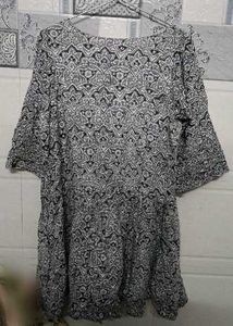 Blue &amp; White Printed Tunic Top