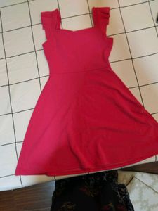 Cute Pink Ruffle Strap Dress