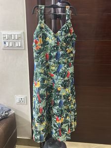 Tropical Parrot Print Summer Dress