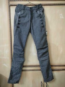 Men's Grey Casual Trousers | 30 Waist