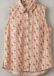 Sleeveless Dot Print Shirt For You
