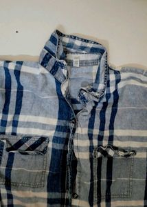 Blue Plaid Button-Up Shirt