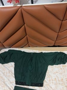 Stylish Green Crop Top &amp; Palazzo Set