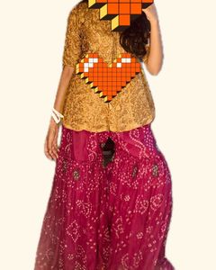 Pink Bandhani Full Gher Sharara