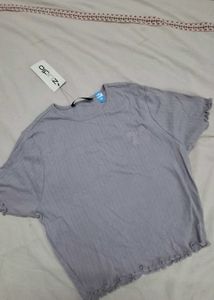 Lilac casual crop top