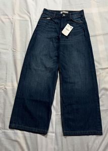 Pull&Bear Wide Leg Dark Wash Denim Jeans