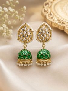Elegant Green Jhumka Earrings