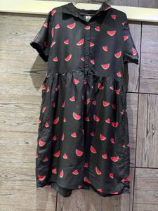 Cute Watermelon Print Mini Dress