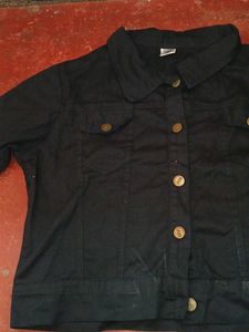 Black Crop Denim Jacket