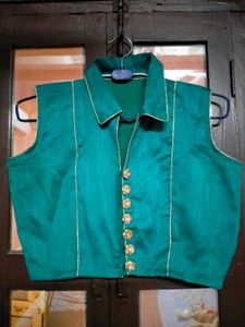 Teal Sleeveless Crop Top
