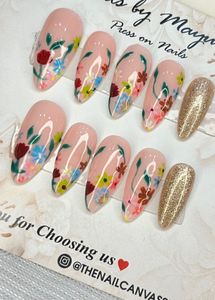 Handmade Floral Press-On Nails