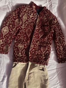 Embroidered Velvet Bandhgala party wear