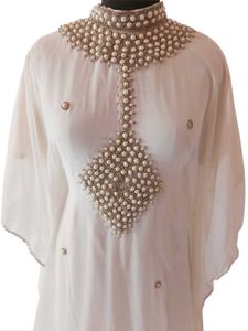 Elegant White Embellished Kaftan