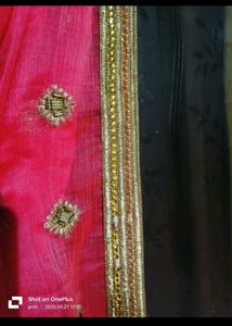 Beautiful Pink Embroidered Saree with Blouse