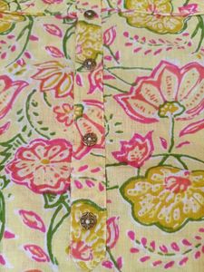 Vibrant Yellow Floral Print Kurta