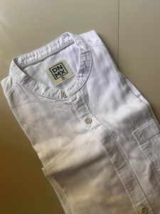 Men's Dnmx White Band Collar Shirt