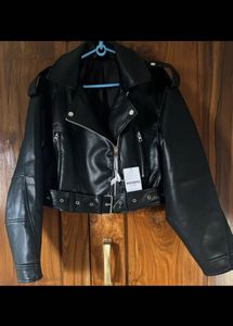 Trendy asymmetrical faux Leather Jacket
