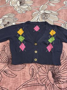 Argyle Pattern Cardigan
