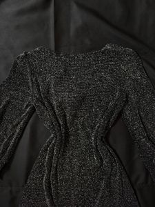 Sparkly Black V-Neck Dress
