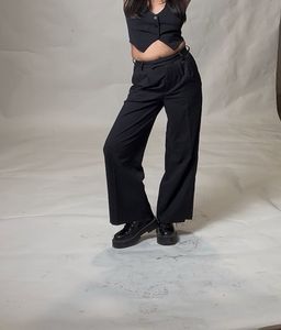 H&M Black Wide-Leg Trousers