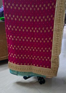 Beautiful Teal &amp; Magenta Saree