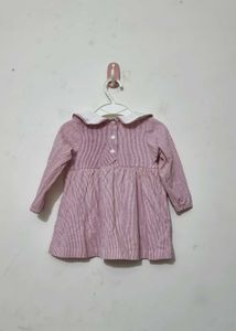Baby Girls Pink Striped Dress
