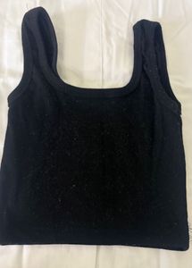Black ribbed tank top