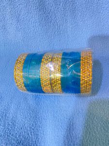 Beautiful Blue & Gold Bangles