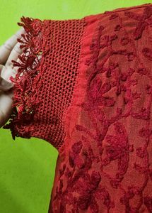 RED Chikankari Kurta