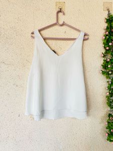 White Lace Trim Camisole Top