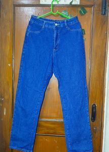Classic Blue Straight-Leg Denim Jeans
