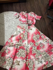 Floral Print Ethnic Skirt Set
