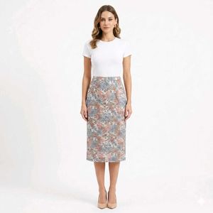 Floral Print Pencil Skirt