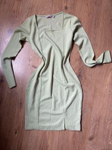Sage Green Square Neck Mini Dress