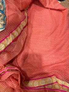Elegant Pink Embroidered Saree