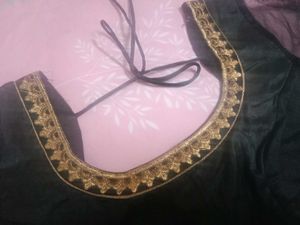 peach saree with blouse