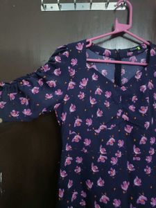 Floral Print Dress free size (A line)
