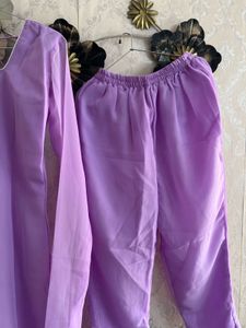 Elegant Lavender Kurta Set with Dupatta
