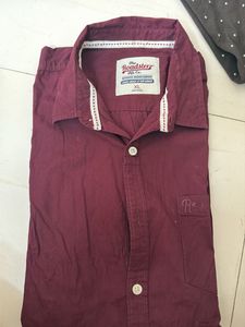 Men's Maroon Casual Shirt