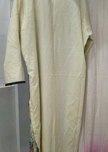 Cream Kurta with Tribal Print