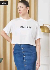 Shein Drop Shoulder Typographic Chest Print Crew T