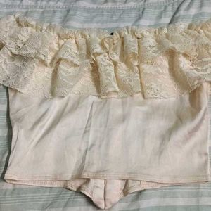 Elegant Off-Shoulder Lace Trim corset