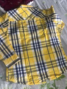 Boys Yellow Plaid Shirt