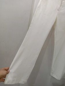 White Wide-Leg Bootcut Pant