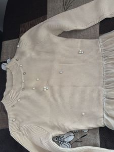 Elegant Pearl Embellished Tulle Dress