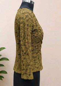 Chic Olive Green Wrap Top