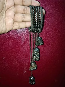Oxidized Jhumka Coil Bangle Set