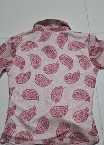 Cute Pink Floral Button-Up Shirt