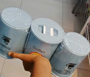 Set of 3 Blue Kitchen sugar tea coffee Storage Can