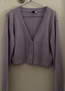 Cropped Lavender Cardigan